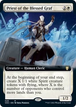 Priest of the Blessed Graf (Extended Art) card from Commander: Innistrad: Crimson Vow