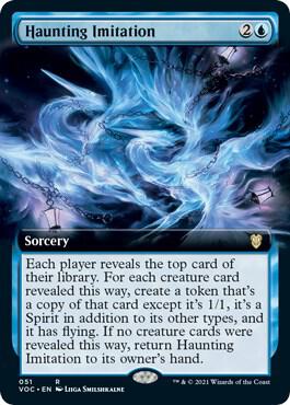 Haunting Imitation (Extended Art) card from Commander: Innistrad: Crimson Vow
