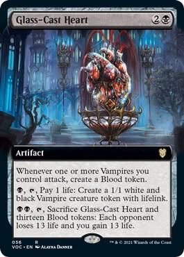 Glass-Cast Heart (Extended Art) card from Commander: Innistrad: Crimson Vow