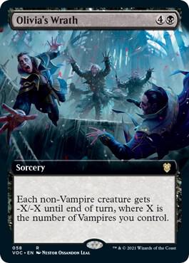Olivia's Wrath (Extended Art) card from Commander: Innistrad: Crimson Vow