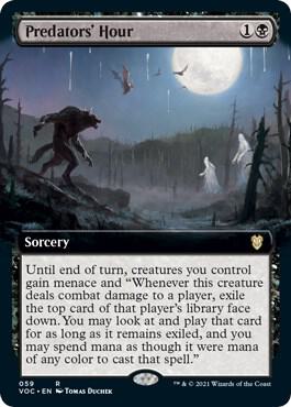 Predators' Hour (Extended Art) card from Commander: Innistrad: Crimson Vow