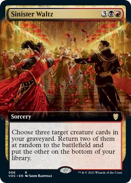 Sinister Waltz (Extended Art) card from Commander: Innistrad: Crimson Vow
