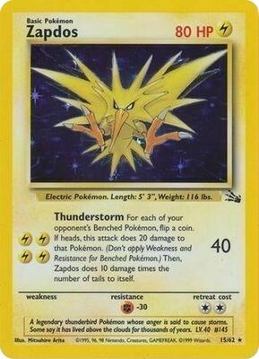 Zapdos - 15/62 (Cosmos Holo) card from Miscellaneous Cards & Products