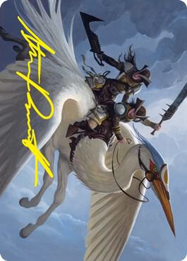 Gryffwing Cavalry Art Card (Gold-Stamped Signature) card from Art Series: Innistrad: Crimson Vow