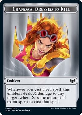 Emblem - Chandra, Dressed to Kill card from Innistrad: Crimson Vow