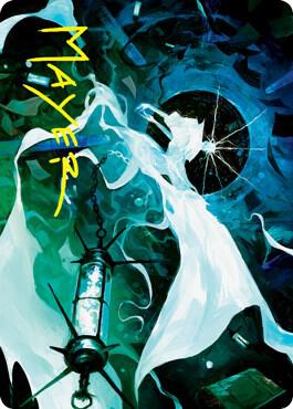 Thirst for Discovery Art Card (Gold-Stamped Signature) card from Art Series: Innistrad: Crimson Vow
