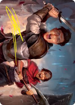 Daybreak Combatants Art Card (Gold-Stamped Signature) card from Art Series: Innistrad: Crimson Vow