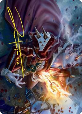Flame-Blessed Bolt Art Card (Gold-Stamped Signature) card from Art Series: Innistrad: Crimson Vow