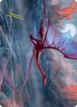 Manaform Hellkite Art Card (Gold-Stamped Signature) card from Art Series: Innistrad: Crimson Vow