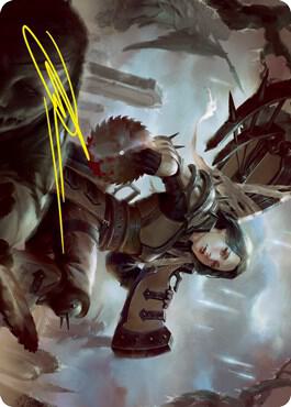 Sawblade Slinger Art Card (Gold-Stamped Signature) card from Art Series: Innistrad: Crimson Vow