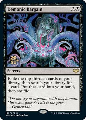 Demonic Bargain card from Prerelease Cards