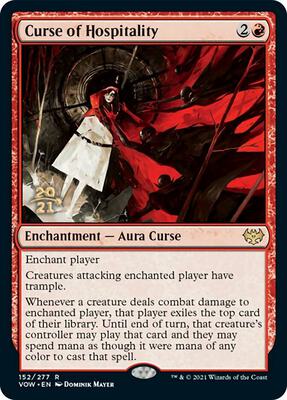 Curse of Hospitality card from Prerelease Cards