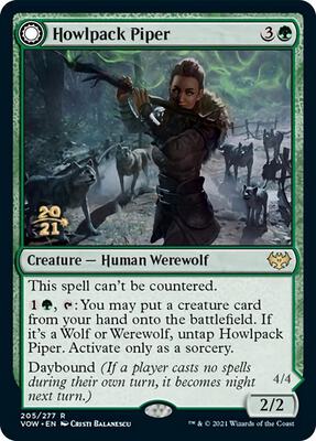 Howlpack Piper card from Prerelease Cards
