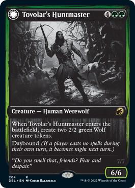 Tovolar's Huntmaster card from Innistrad: Double Feature