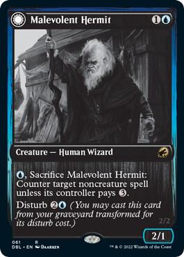 Malevolent Hermit card from Innistrad: Double Feature