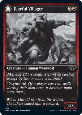 Fearful Villager card from Innistrad: Double Feature
