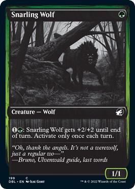 Snarling Wolf (199) card from Innistrad: Double Feature