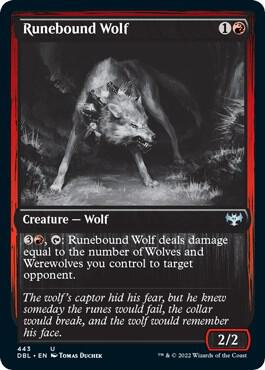 Runebound Wolf card from Innistrad: Double Feature