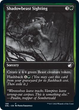 Shadowbeast Sighting card from Innistrad: Double Feature