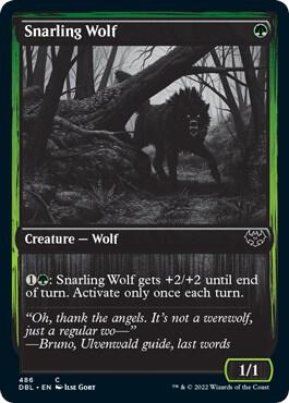 Snarling Wolf (486) card from Innistrad: Double Feature