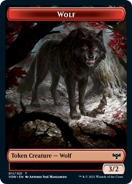 Wolf (011) // Human (010) Double-Sided Token card from Innistrad: Crimson Vow