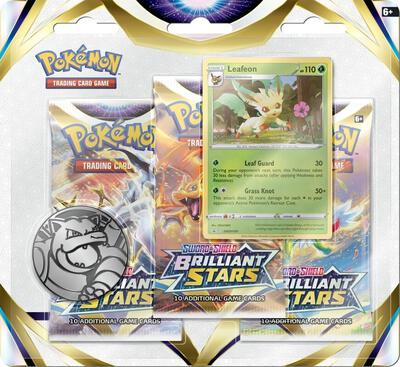 Brilliant Stars 3 Pack Blister [Leafeon] card from SWSH09: Brilliant Stars