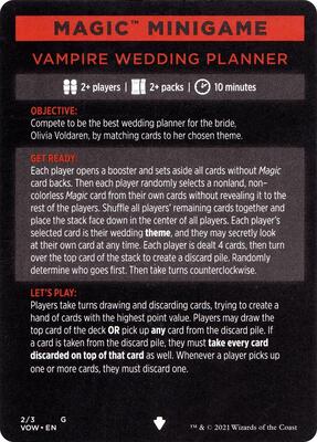 Magic Minigame: Vampire Wedding Planner card from Innistrad: Crimson Vow