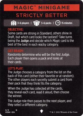 Magic Minigame: Strictly Better card from Innistrad: Crimson Vow