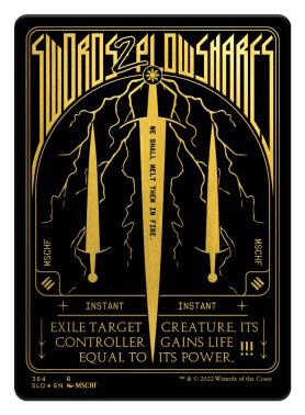 Swords to Plowshares (Foil Etched) (Gold) card from Secret Lair Drop Series