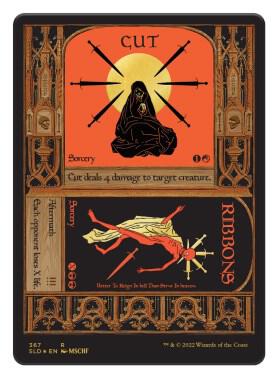 Cut // Ribbons (Foil Etched) (Gold) card from Secret Lair Drop Series