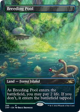Breeding Pool (Borderless) card from Unfinity