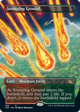 Stomping Ground (Borderless) card from Unfinity