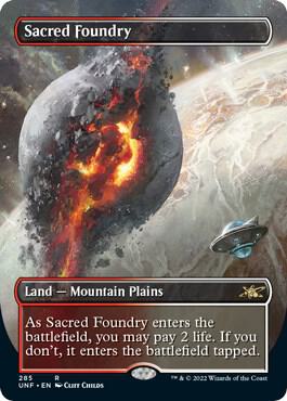 Sacred Foundry (Borderless) card from Unfinity