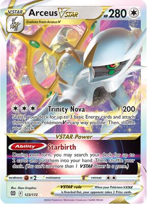 Arceus VSTAR card from SWSH09: Brilliant Stars