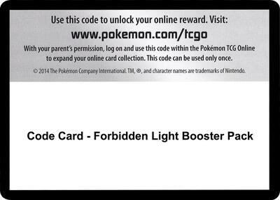 Code Card - Forbidden Light Booster Pack card from SM - Forbidden Light