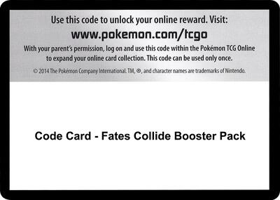 Code Card - Fates Collide Booster Pack card from XY - Fates Collide