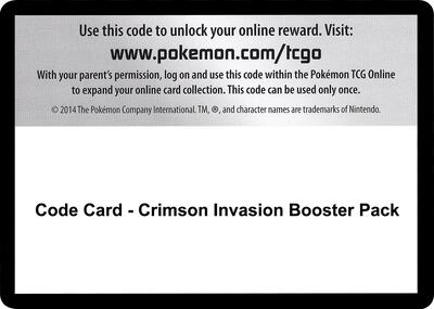 Code Card - Crimson Invasion Booster Pack card from SM - Crimson Invasion