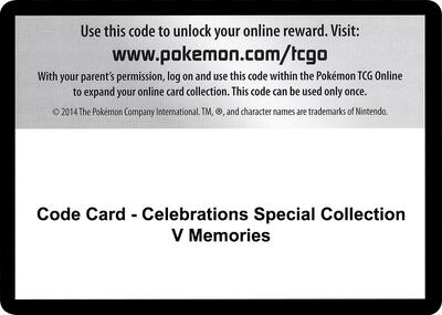 Code Card - Celebrations Special Collection - V Memories card from Celebrations