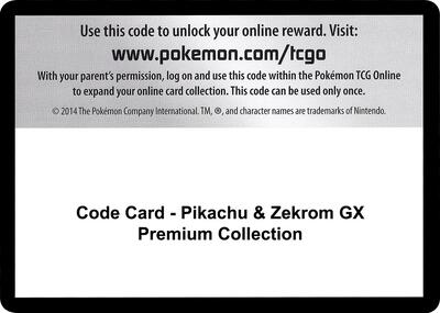 Code Card - Pikachu & Zekrom GX Premium Collection card from Miscellaneous Cards & Products