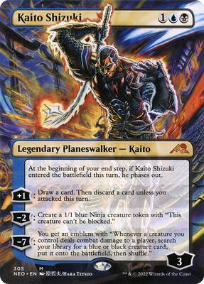 Kaito Shizuki (Borderless) card from Kamigawa: Neon Dynasty