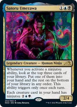 Satoru Umezawa card from Kamigawa: Neon Dynasty
