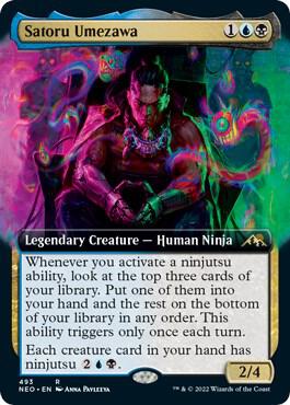 Satoru Umezawa (Extended Art) card from Kamigawa: Neon Dynasty