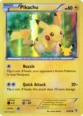 Pikachu - 26/83 (20th Anniversary) card from Miscellaneous Cards & Products
