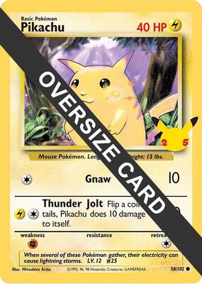 Pikachu - 58/102 (25th Anniversary) card from Jumbo Cards