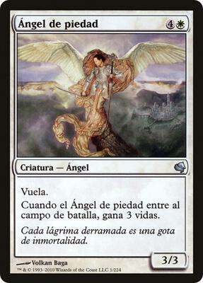 Angel of Mercy (Spanish) - "Angel de piedad" card from Magic Encyclopedia 2011 (Salvat)
