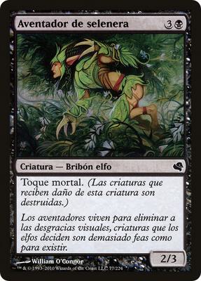 Moonglove Winnower (Spanish) - "Aventador de selenera" card from Magic Encyclopedia 2011 (Salvat)