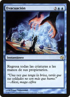 Evacuation (Spanish) - "Evacuacion" card from Magic Encyclopedia 2011 (Salvat)