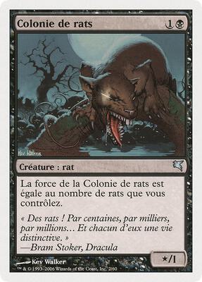 Swarm of Rats (French) - "Colonie de rats" (A2) card from Magic Encyclopedia 2005 (Salvat/Hachette)