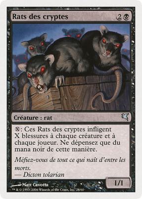 Crypt Rats (French) - "Rats des cryptes" card from Magic Encyclopedia 2005 (Salvat/Hachette)