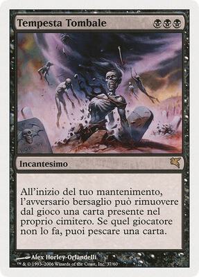 Gravestorm (Italian) - "Tempesta Tombale" card from Magic Encyclopedia 2005 (Salvat/Hachette)